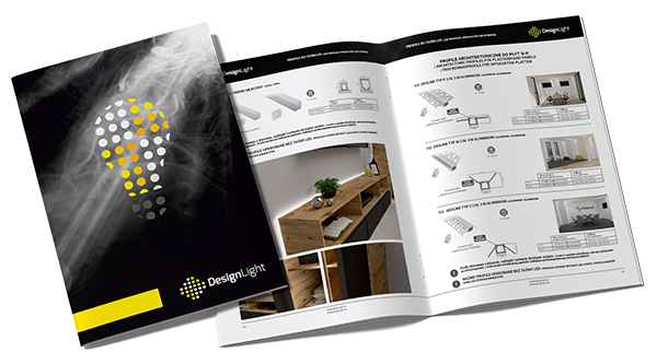 Design Light catalog. LED strips, power supplies and controllers, LED fixtures, LED lamps, furniture accessories, profiles for LED strips.